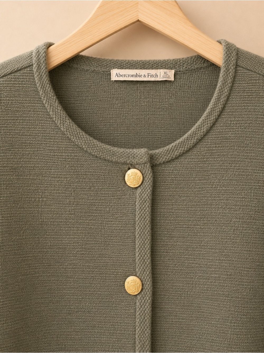 Abercrombie & Fitch Olive Green Button-Front Knit women Cardigan- ✨✨ - Picture 2 of 4